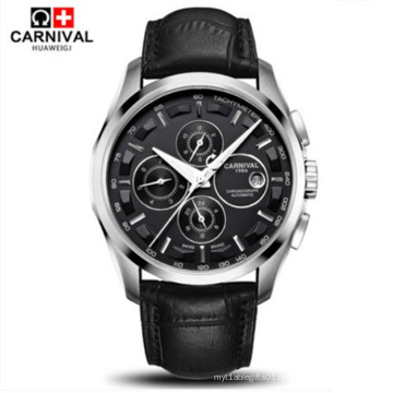 CARNIVAL 8659 automatische mechanische schweiz marke männer armbanduhren mode luxus lederband uhr